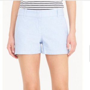 NWT J. Crew 3 1/2 Oxford Shorts Light Heather Bluestone Blue, size 12
